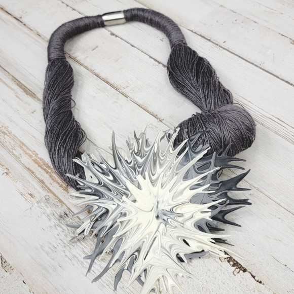 Unique Designer Transparente Statement Necklace - Picture 7 of 11